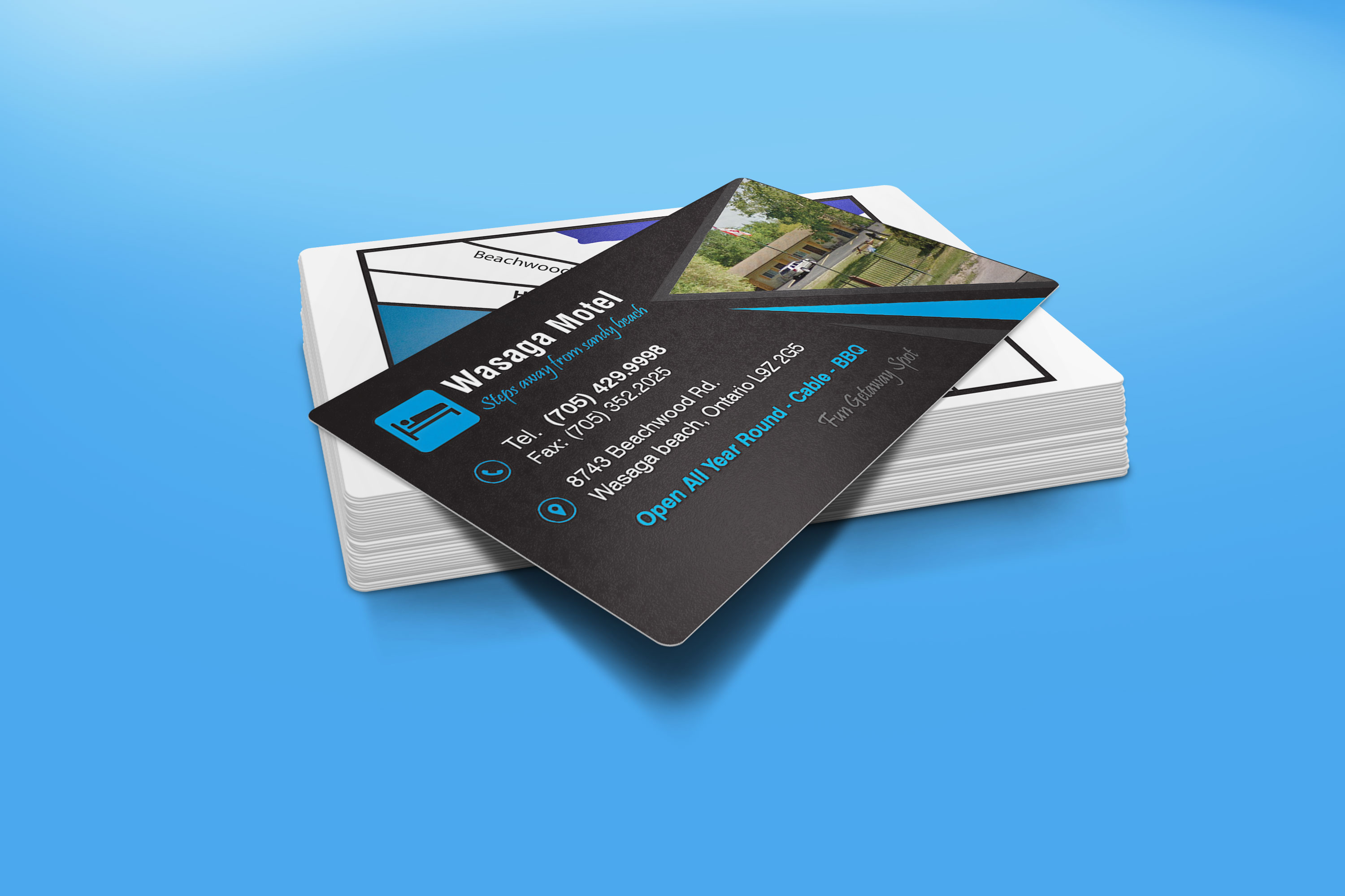 Wasaga Motel business card design and print