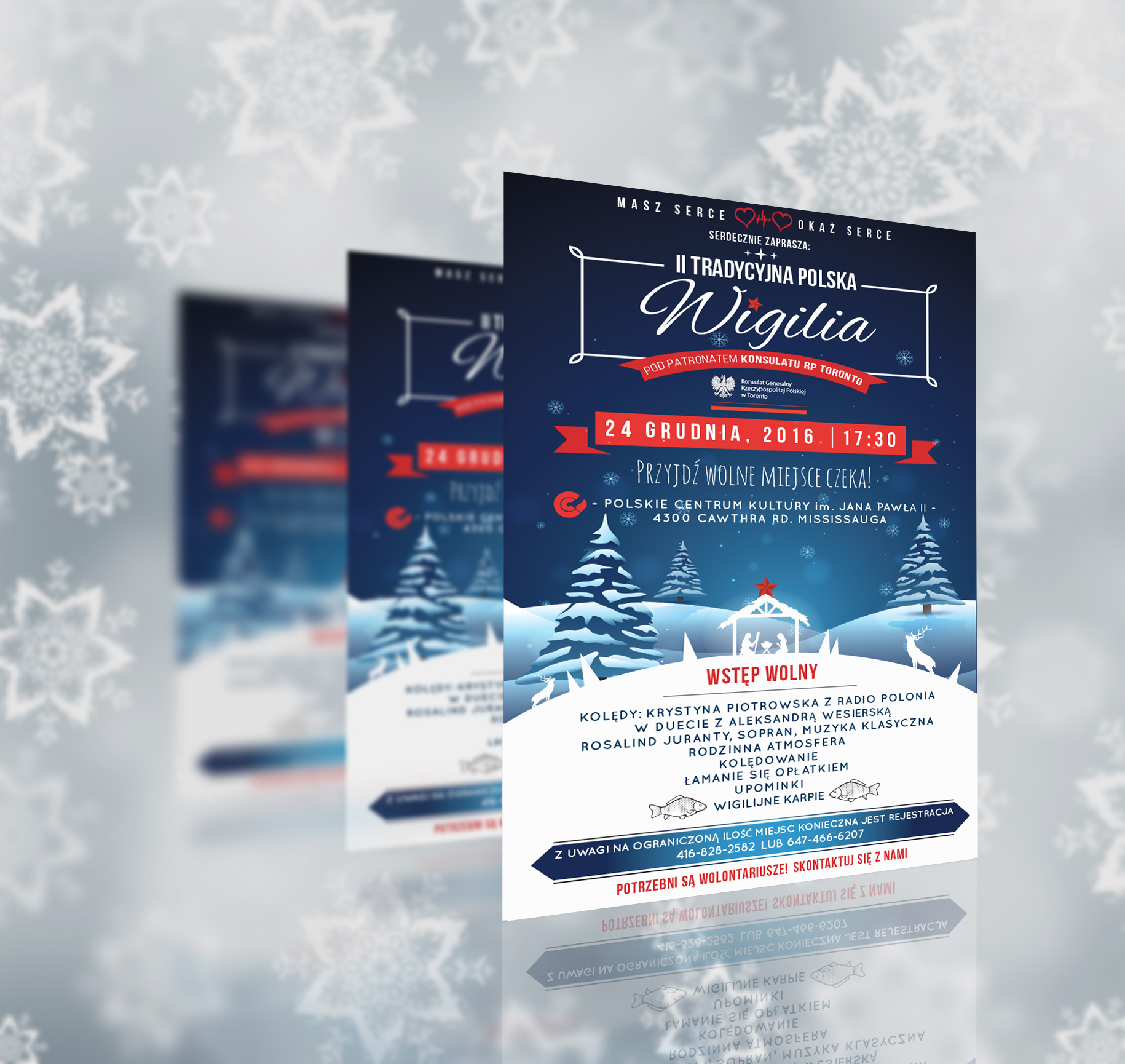 Traditional Polish Christmas Eve community event flyer