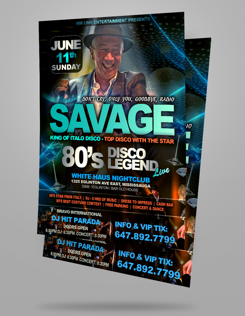 Savage 80s disco legend concert poster