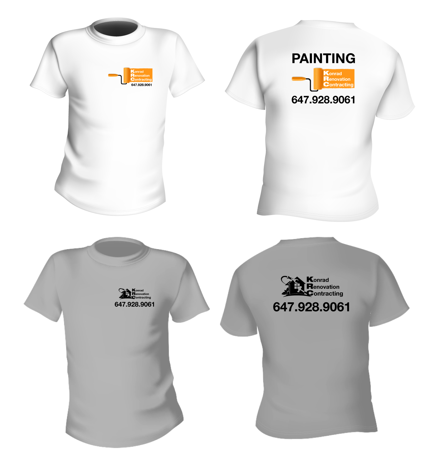 Konrad Renovation Contracting branded t-shirts mockup