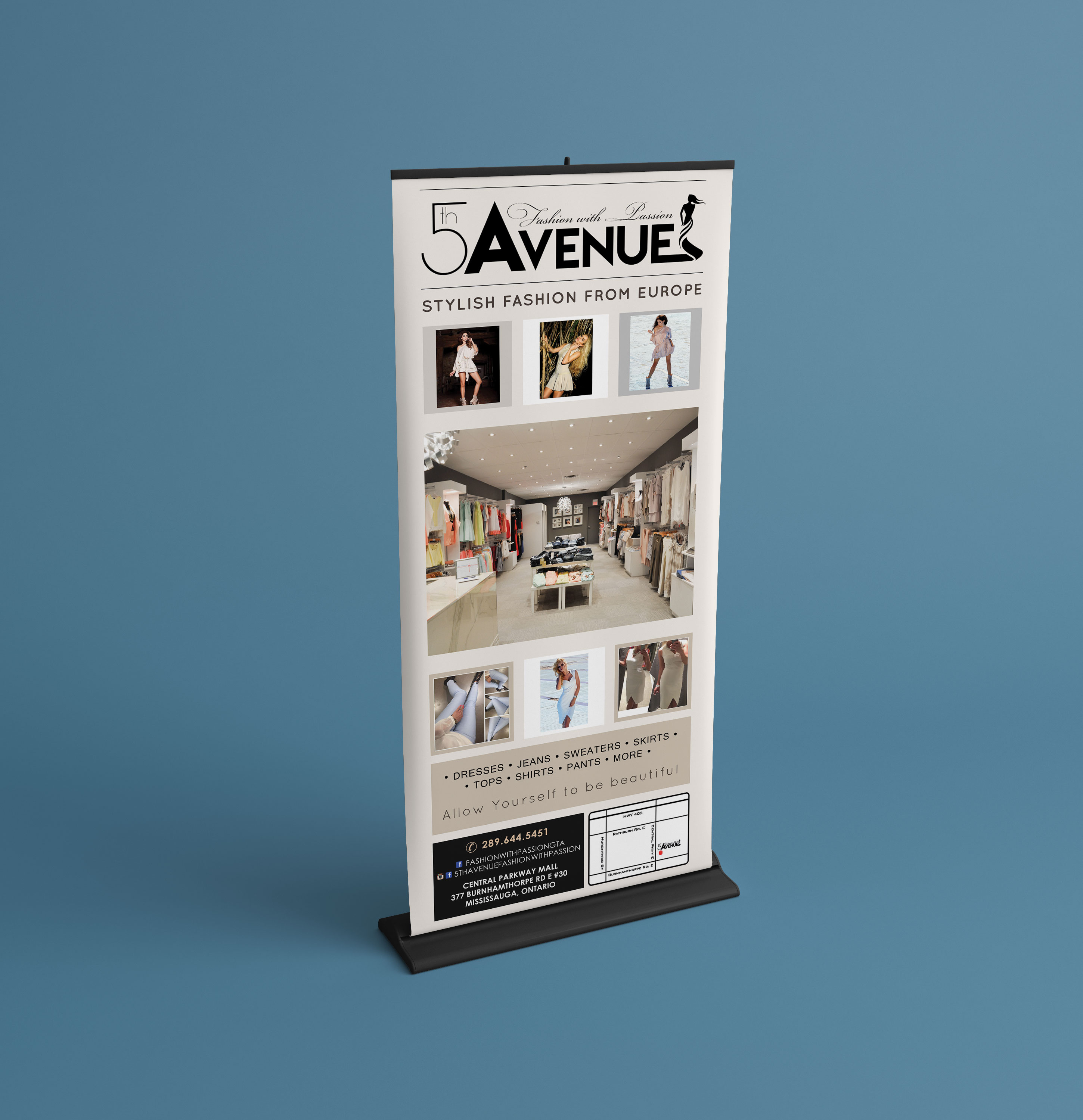 5th Avenue Fashion retractable roll-up banner