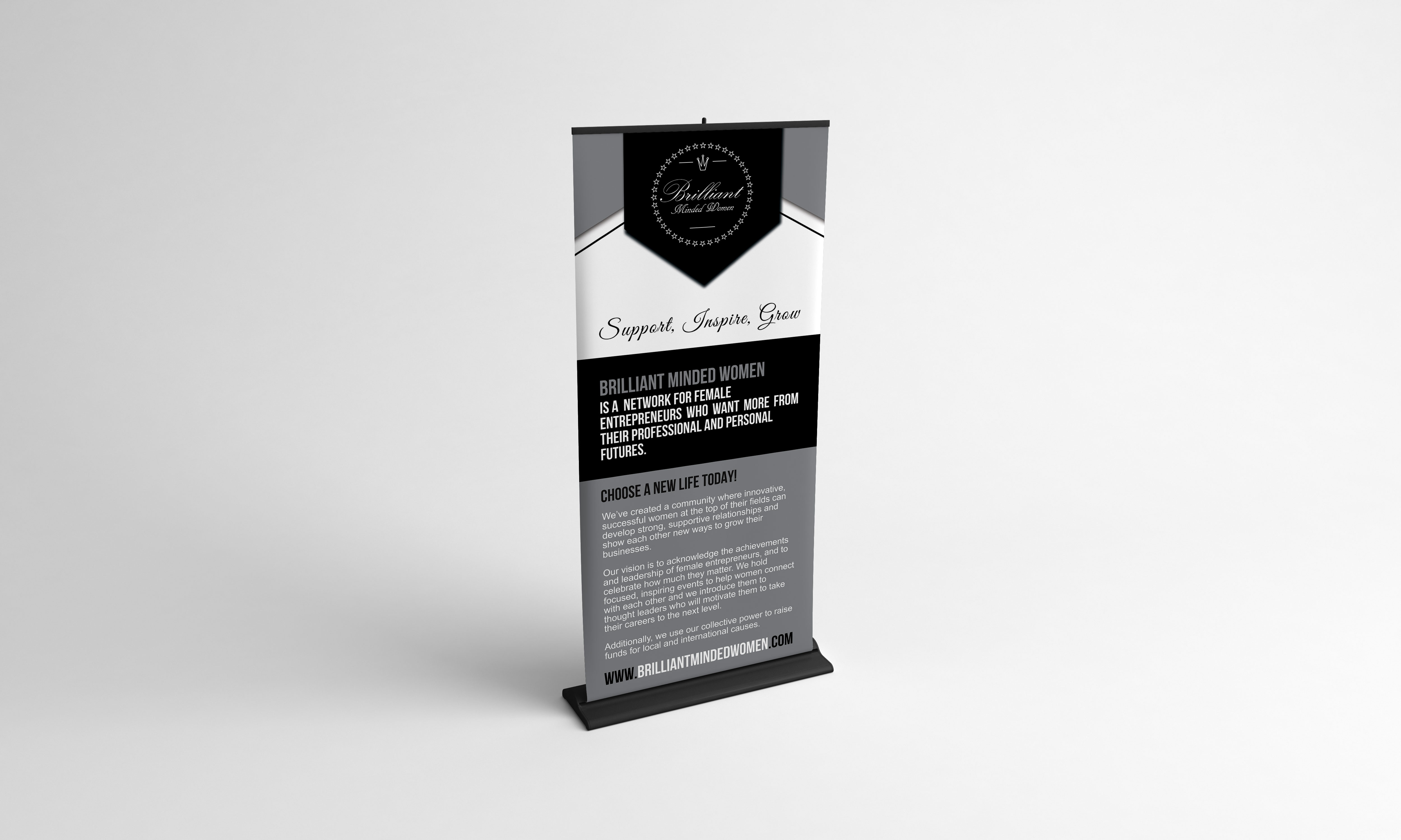 Brilliant Minded Women retractable roll-up banner