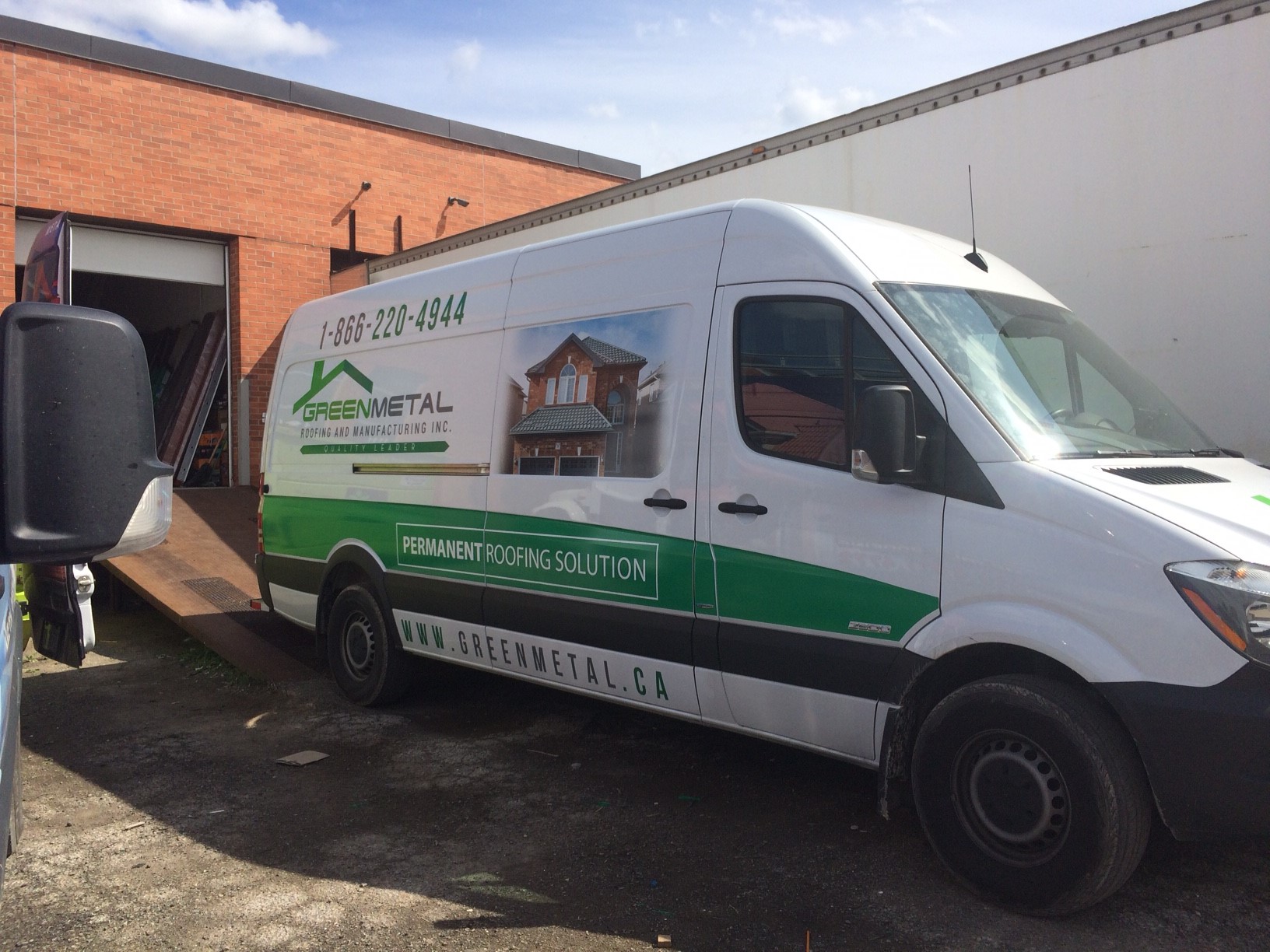 Green Metal Roofing van wrap