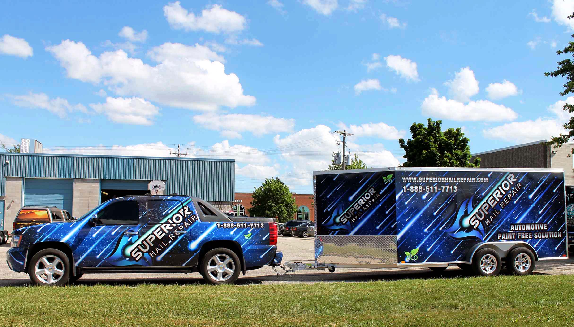 Superior Hail Repair truck and trailer wrap